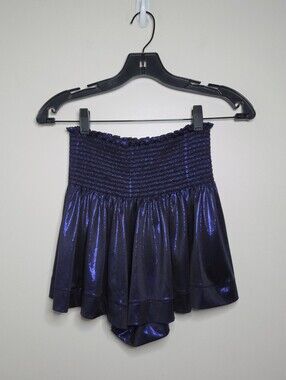 Women's Queen Of Sparkles Metallic Purple Swing Shorts Sz XS